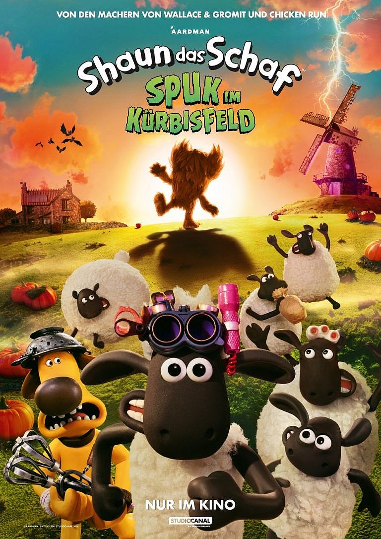 Filmplakat des Films (vorabsehen) Shaun das Schaf - Spuk im Kürbisfeld